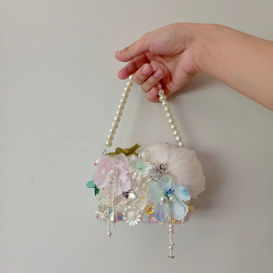 Feather Mini Rectangular Pearl Bag