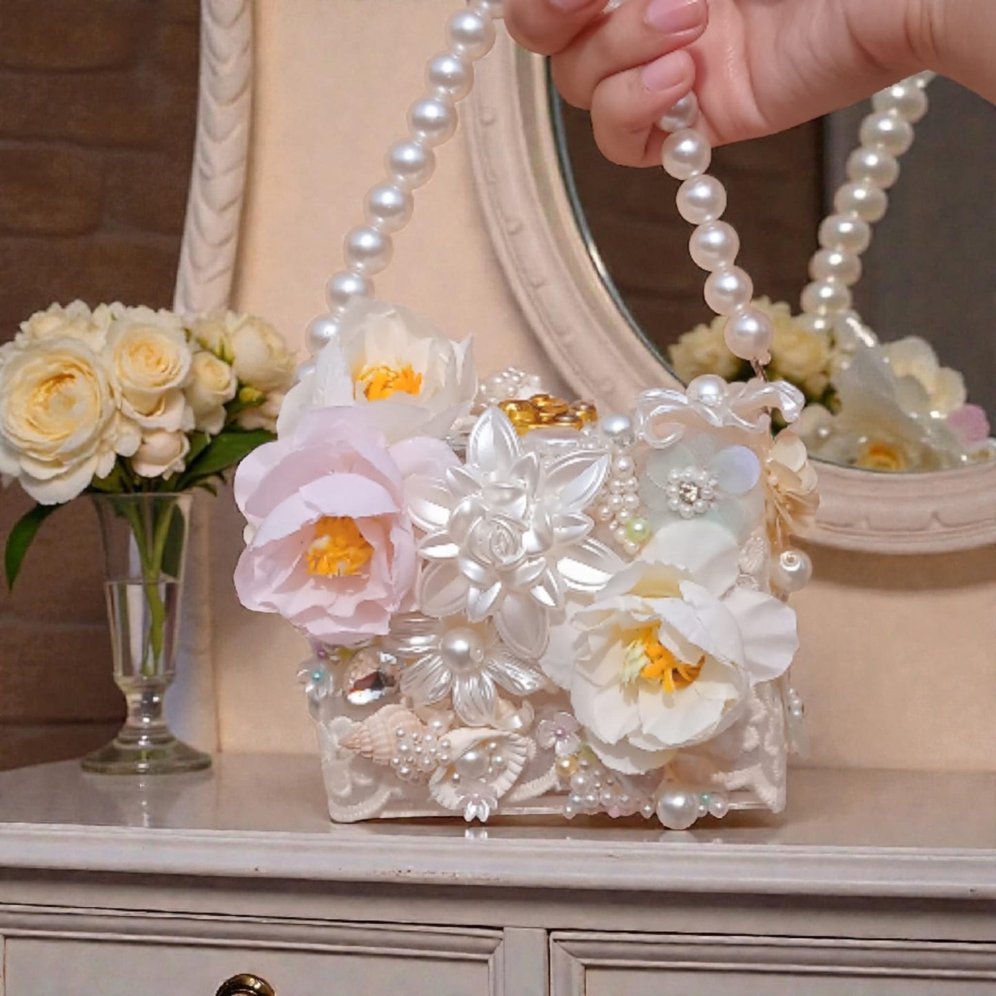 Pearl Blossom Acrylic Bag
