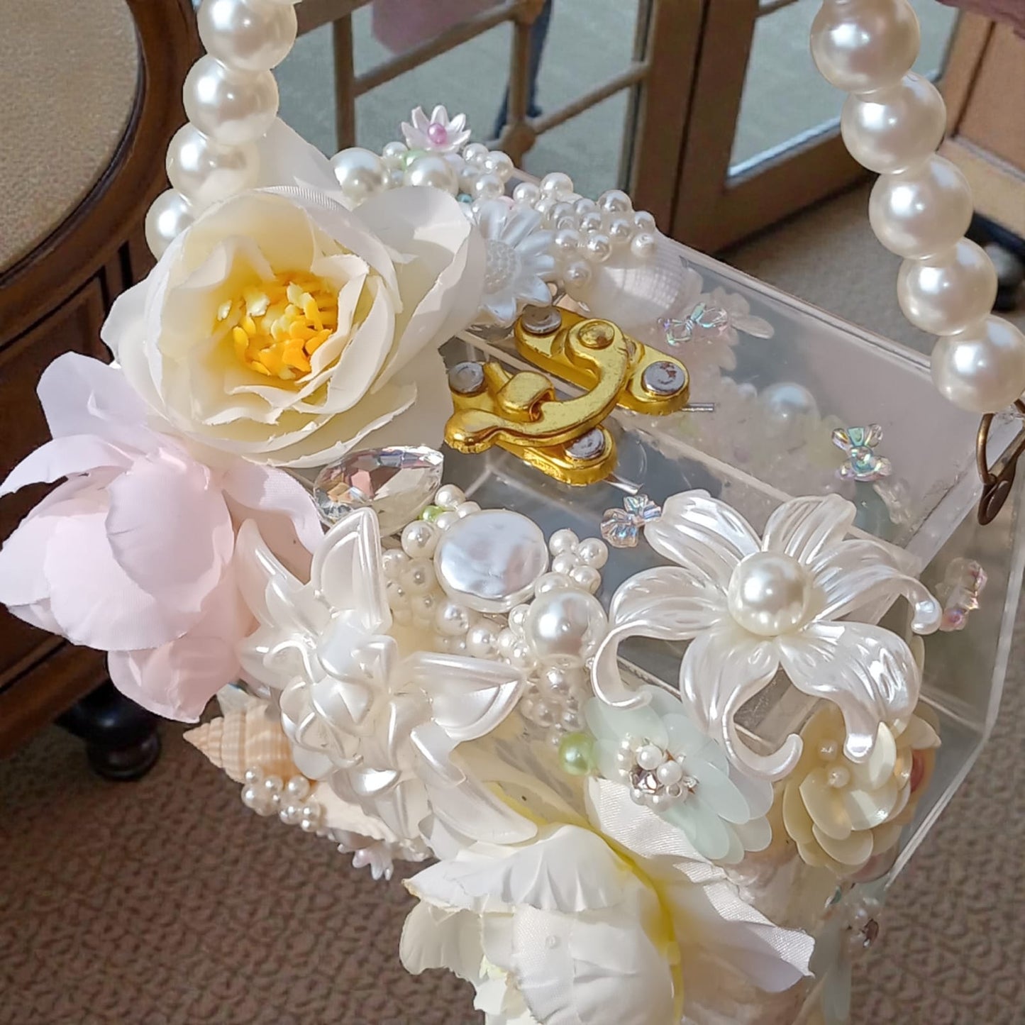 Pearl Blossom Acrylic Bag