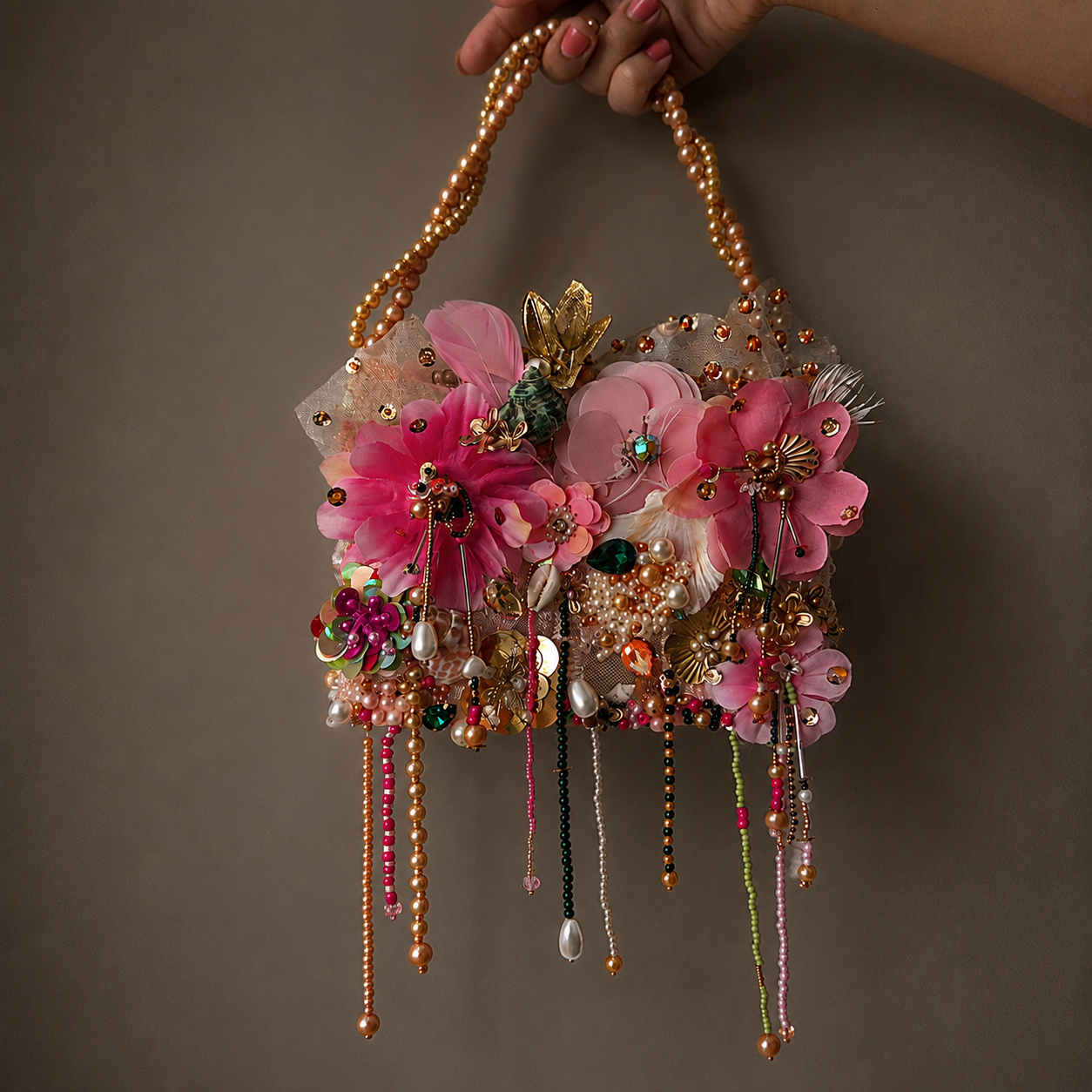 Floral Tussel bag